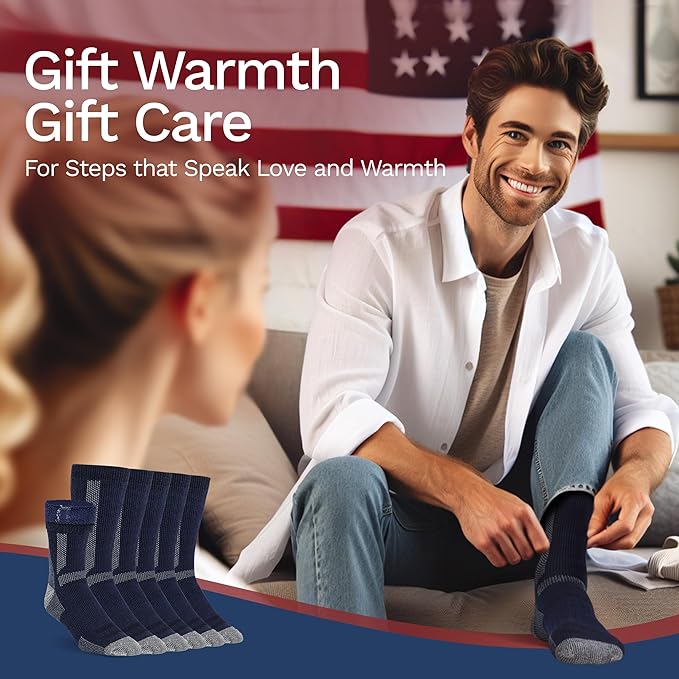 Buttons & Pleats Wool Socks for Men & Women Merino Thermal Warm Cozy Winter Boot Sock