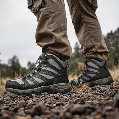NORTIV 8 Men's Ankle High Waterproof Hiking Boots Outdoor Lightweight Shoes Trekking Trails Armadillo