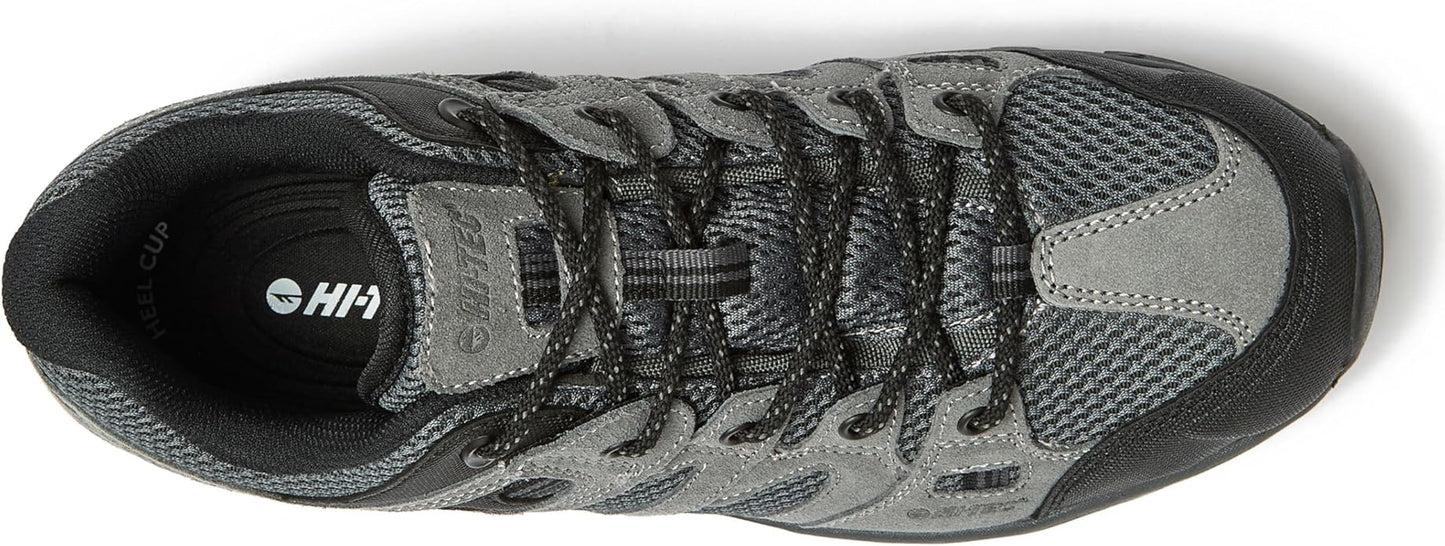 HI-TEC Ridge Low Waterproof Hiking Shoes for Men, Lightweight Breathable Outdoor Trekking and Trail Sneakers, Sizes 7 to 15, Medium and Wide Width