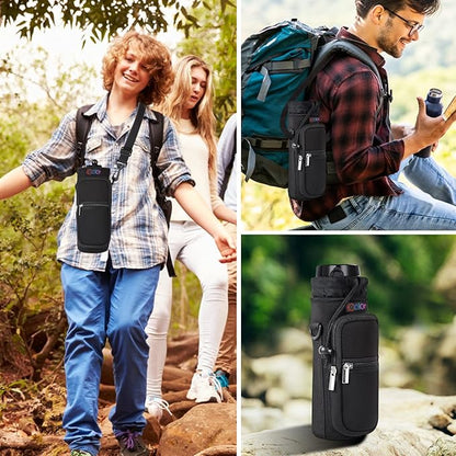 icolor Water Bottle Carrier Bag with Strap 25/32/40 oz Crossbody Bottle Holder with Phone Pocket Sling Sleeve Insulated Neoprene Water Bottle Pouch for Walking Travelling