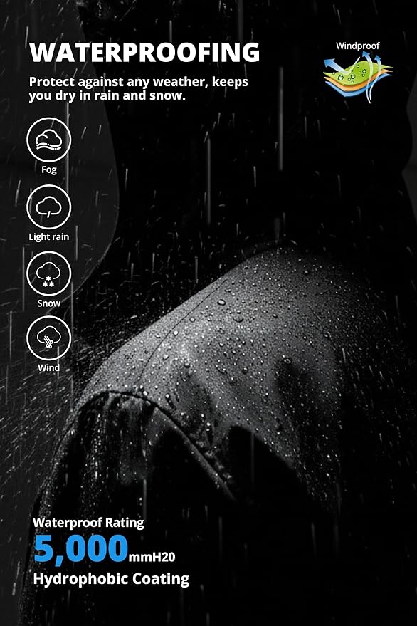 CAMELSPORTS Mens Winter Jacket Waterproof Warm Snow Ski Jackets Faux Fur Fleece Rain Coats with Removable Hood