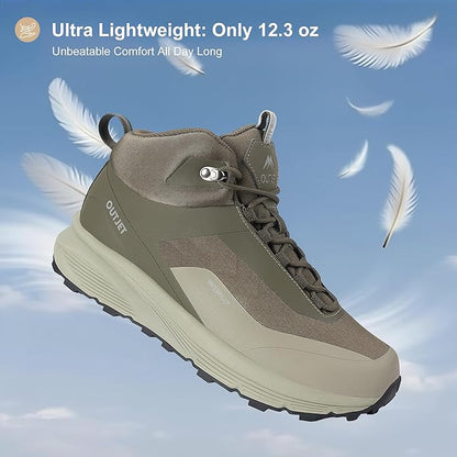 Men's Waterproof Hiking Boots Lightweight Comfortable Breathable Outdoor All-Terrain Trekking Ankle Boots