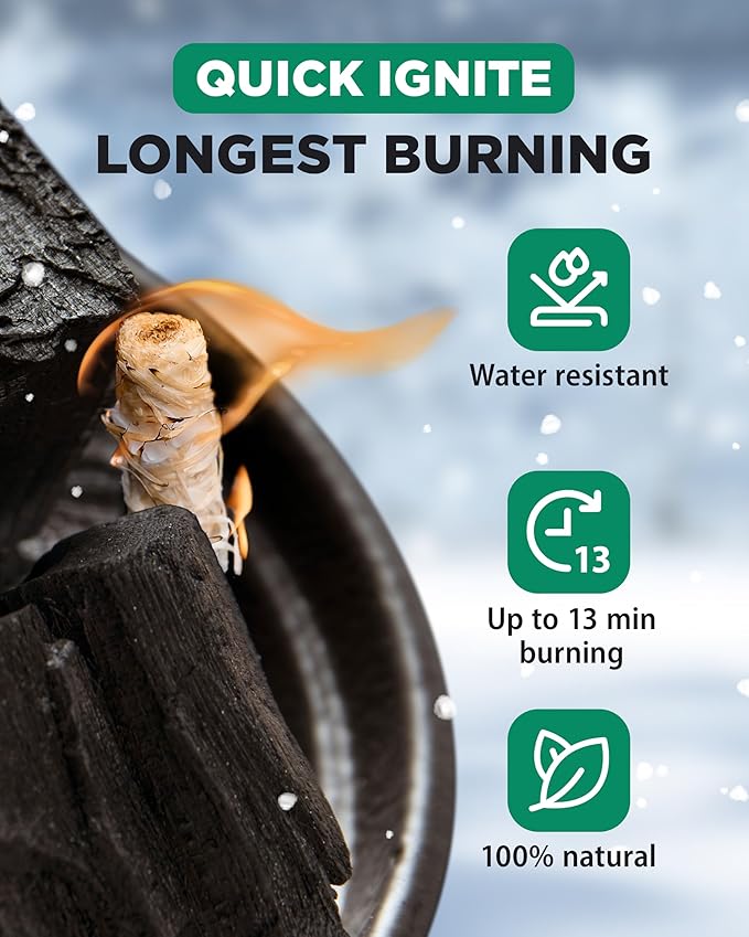 WH 370 pcs Natural Fire Starters for Indoor Fireplace - 10lb Large Box - Long-Burning Charcoal Starters - Odorless Firestarters for Wood Stove, Chimney, Campfires & Grill - Quick Ignite