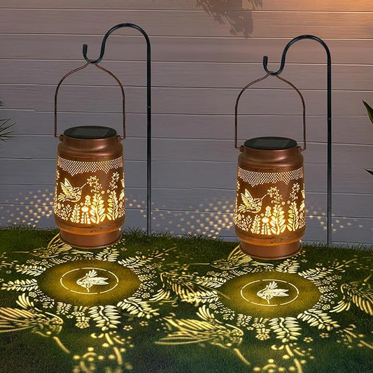 Hummingbird Solar Lantern - Hummingbird Solar Lights for Outside, Patio, Backyard, and Porch - Waterproof Hanging Lantern for Outside - Perfect Gifts for Women