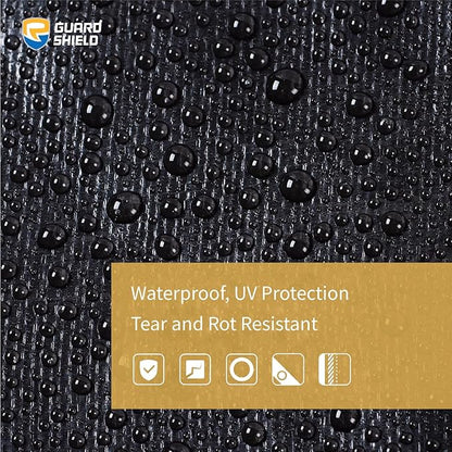 GUARD SHIELD Tarps Heavy Duty Waterproof 12x20 Feet Black Poly Tarp Cover Outdoor Thick UV Resistant Tarpaulin with Grommets 10mil
