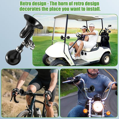 10L0L Golf Cart Bugle Horn, Retro Chrome Snail Air Horn for Yamaha, EZGO, Club Car | Loud & Classic Safety Horn | Universal Fit for Golf Carts, Bikes, Boats | Stainless Steel & Weatherproof