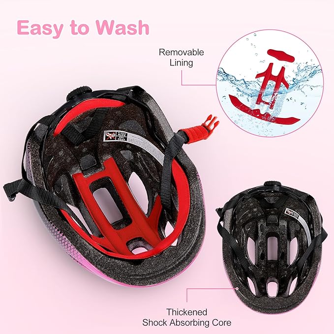Kids Helmet 3-8 Adjustable Toddler Helmets with Kids Knee Pads and Elbow Pads Set for Cycling, Scooters, Skateboarding, Skating