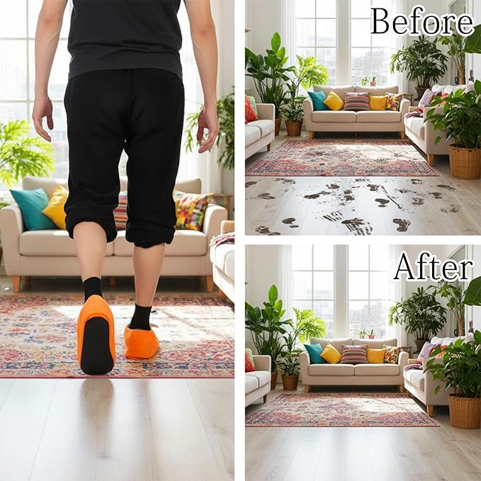 11 Pairs Reusable Non-Slip Shoe Covers, Washable Thickened Boot Shoe Covers Soft Shoes Protectors for Indoor Use Household Office Home Laboratory (Multicolor)