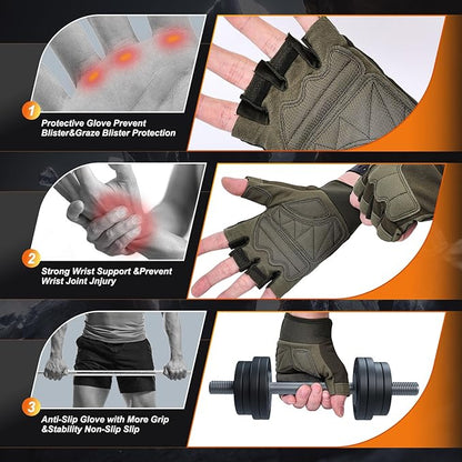 Weight Lifting Gloves, Gym Gloves for Men and Women, Full Palm Protection for Sports, Weightlifting, Training, Cycling, Pull-Ups, Rowing, and Mountaineering