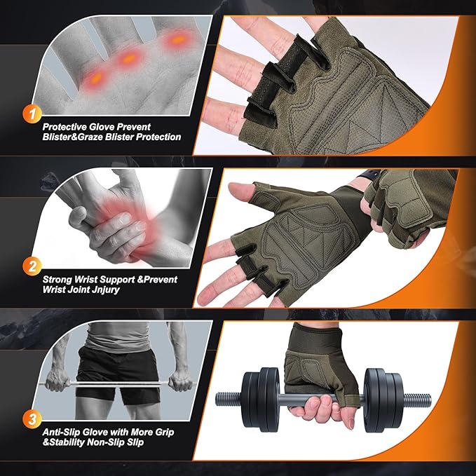 Weight Lifting Gloves, Gym Gloves for Men and Women, Full Palm Protection for Sports, Weightlifting, Training, Cycling, Pull-Ups, Rowing, and Mountaineering