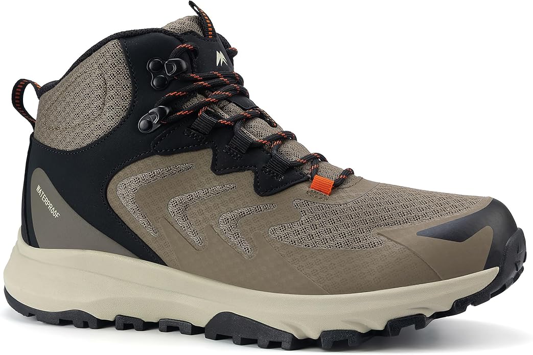 Men's Waterproof Hiking Boots Lightweight Comfortable Breathable Outdoor All-Terrain Trekking Ankle Boots