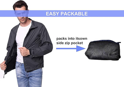 TRAILSIDE SUPPLY CO. Mens Windbreaker Jackets Lightweight Packable Jacket,Windproof and Dustproof