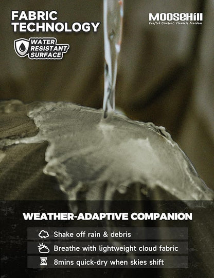 Moosehill Men's-Hiking-Pants Convertible Quick-Dry Water-Resistant Lightweight Zip-Off Outdoor with 5 Deep Pockets