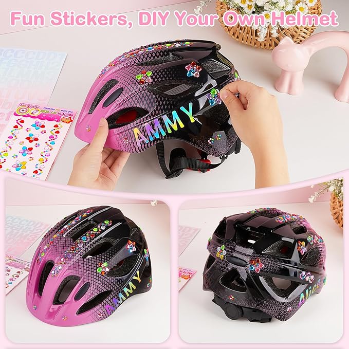 Kids Helmet 3-8 Adjustable Toddler Helmets with Kids Knee Pads and Elbow Pads Set for Cycling, Scooters, Skateboarding, Skating
