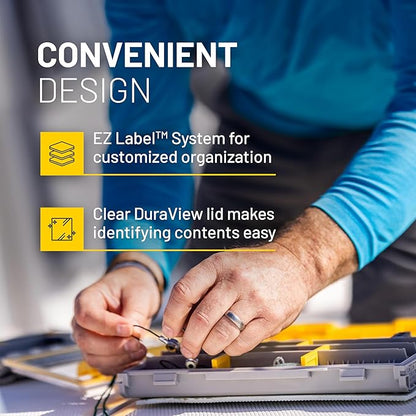 Plano EDGE 3500 Premium Tackle Storage with Rustrictor Rust-Resistant Technology, Gray and Yellow, Waterproof Terminal Tackle Box Organization, Small