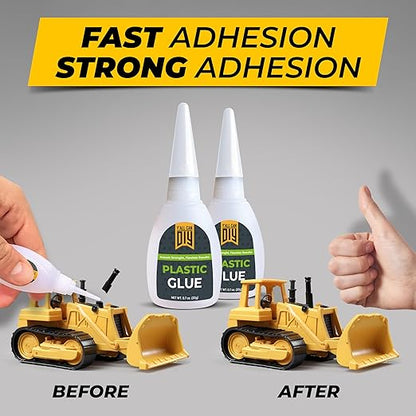 Y'allCanDiy Super Glue for Plastic 4 Pk x .7 Oz (20g) – Cyanoacrylate Based Heavy Duty CA Glue for Legos, Miniatures, PLA, 3D Printing, Toys, ABS, PVC, DIY Kits