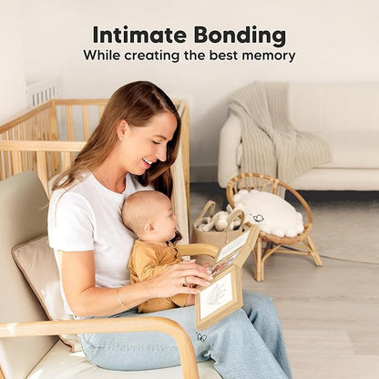 Baby Shower Gifts for Boys, Girls - Baby Hand and Footprint Kit, Newborn Handprint Kit, Keepsake Photo Frame, Nursery Picture Frame, Gender-Neutral Newborn Keepsake Gifts (Ash Wood)