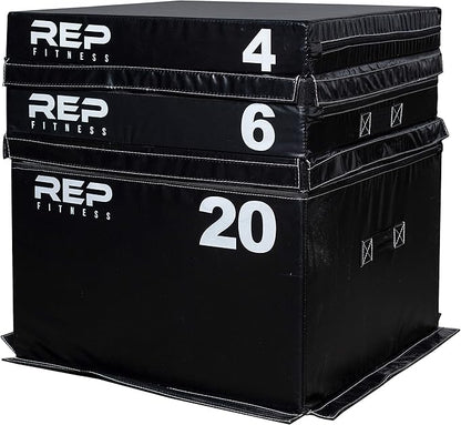 REP Fitness Stackable Soft Foam Plyo Box Set, Adjustable Plyometric Jump Box for Home Gym Workouts, Plyometric Jumping Platform for Exercise, Step Training, HIIT & CrossFit