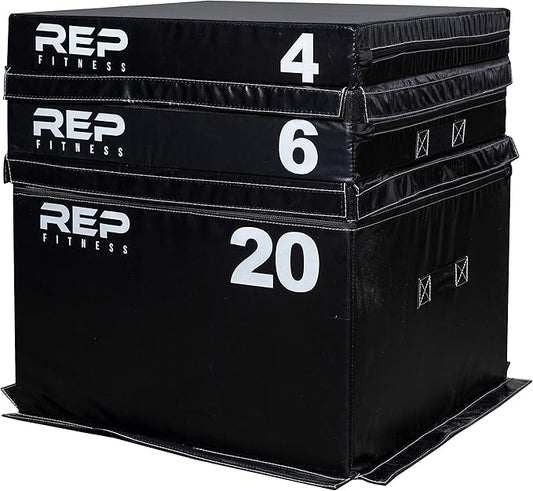 REP Fitness Stackable Soft Foam Plyo Box Set, Adjustable Plyometric Jump Box for Home Gym Workouts, Plyometric Jumping Platform for Exercise, Step Training, HIIT & CrossFit