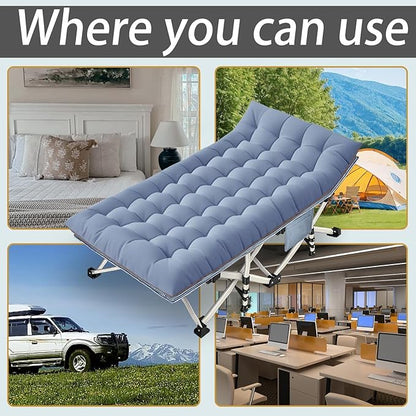 2 Pack Extra Wide Cot XXL Sleeping cots for Adults 79" L x 32" W x 18" H Camping Cot with Comfortable Mattress Camping Cots Include Carry Bag for Adults Vacation Indoor Outdoor