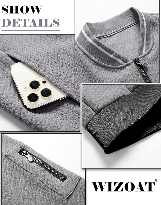 Mens Casual Jacket Loose Fit Lightweight Jacket Varsity Bomber Jacket with Zipper