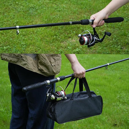 Fishing Pole Combo Set,2.1m/6.89ft 145pcs Fishing Accessories Kit Collapsible Rods Spinning Reel High Speed Reels Fishing line ministoream