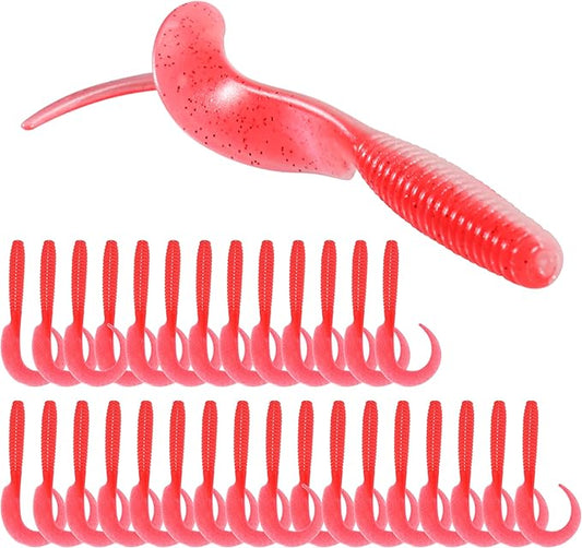 Curly Style Tail Worms Fishing Lures – Realistic Wavy Tail Soft Bait Grub Swimbaits for Saltwater & Freshwater Fishing, Available in 4 Inch & 6 Inch, Perfect for Bass, Trout, Crappie, & More