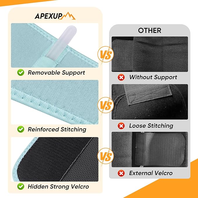 APEXUP Sweat Waist Trainer for Women and Men, Neoprene Waist Trimmer Belt Slimming Sweat Band with Removable Lumbar Support
