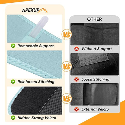 APEXUP Sweat Waist Trainer for Women and Men, Neoprene Waist Trimmer Belt Slimming Sweat Band with Removable Lumbar Support