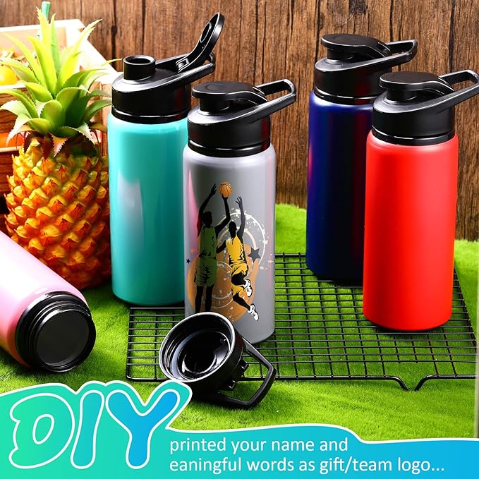 Mimorou 10 Pack 20oz Reusable Aluminum Water Bottles Bulk Operation Christmas Multicolor Outdoor Sports Water Bottles for Travel, Gym, Hiking, Cycling, Camping, Fishing, Snap Lid (Multicolor)