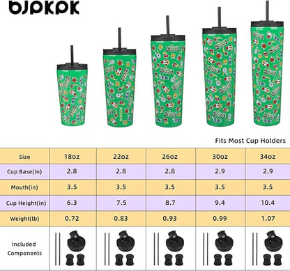 BJPKPK 34oz Stainless Steel Insulated Tumbler With lid And Straw Travel Coffee Thermal Tumblers Cup For Women And Men,Game
