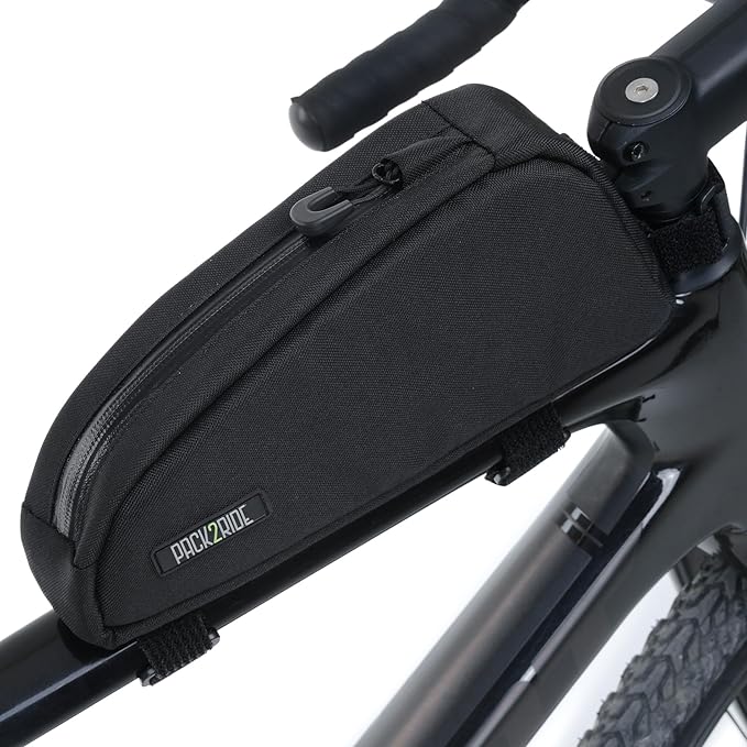 Onedrop Bike Frame Bag - Water Resistant Top Tube Bike Bag with Durable Cordura Fabric, Front Bicycle Storage & Bikepacking Pouch, Cycling Accessories for Biking Travel (Black)