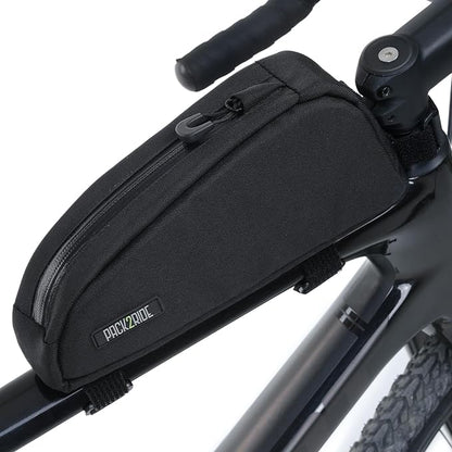 Onedrop Bike Frame Bag - Water Resistant Top Tube Bike Bag with Durable Cordura Fabric, Front Bicycle Storage & Bikepacking Pouch, Cycling Accessories for Biking Travel (Black)