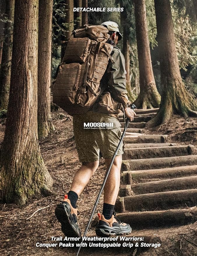 Moosehill Men's-Hiking-Pants Convertible Quick-Dry Water-Resistant Lightweight Zip-Off Outdoor with 5 Deep Pockets