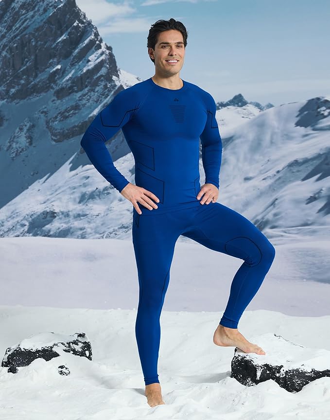 Pioneer Camp Thermal Underwear for Men Long Johns Quick Drying Top and Bottom Set Warm Base Layer Mens Cold Weather Skiing