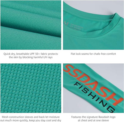 BASSDASH Fishing T Shirts for Men UV Sun Protection UPF 50+ Long Sleeve Tee T-Shirt