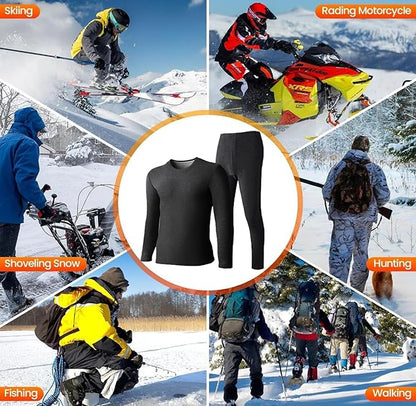 Heated Thermal Underwear for Men Women USB 42 Zone Intelligent Heated Thermals top and Heated Pants Set & XS-4XL