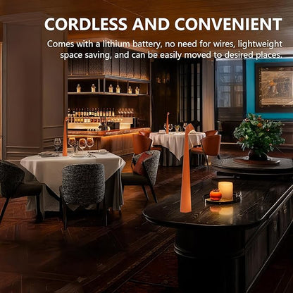 Portable LED Table Lamp 3-Levels Brightness, Rechargeable Battery Up to 48 Hours Usage, Night Light for Kids Nursery, Nightstand Lamp, Bedside Lamp.LED Desk Lamps Outdoor Portable Touch Lamps(Orange)