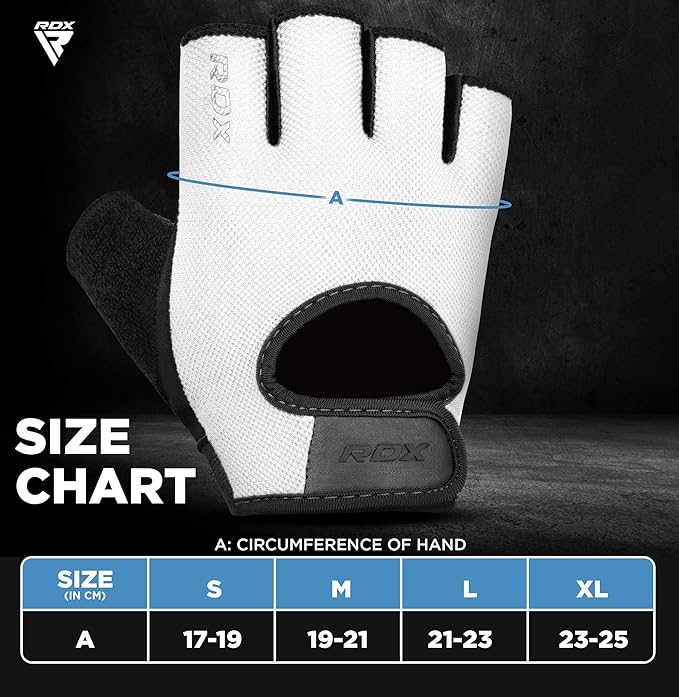 RDX Weight Lifting Gloves Gym Fitness Workout, Anti Slip Palm Protection Half Finger Exercise Glove for Powerlifting Deadlifting Bodybuilding Calisthenics Cycling Rowing Climbing Training, Men Women