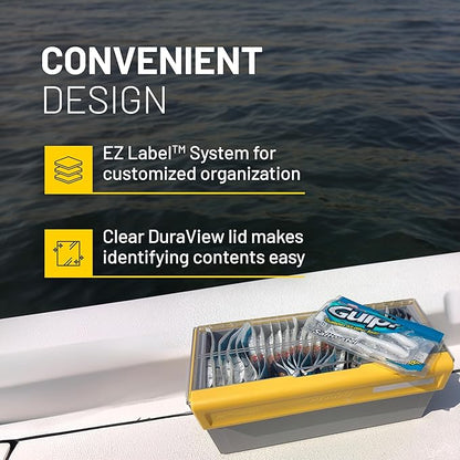 Plano EDGE Premium Plastics and Bulk Tackle Utility Box, Clear and Yellow, Rust-Resistant, Waterproof Bulk Premium Storage Organizer for Plastic Tackle