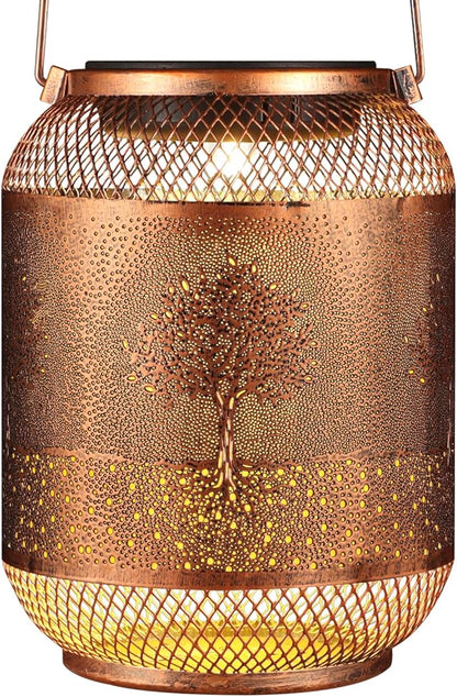 Tree Solar Lanterns Outdoor Hanging Christmas Lantern as Birthdays Gifts for Women Mom Grandma Metal Waterproof Garden Decorative Tree Solar Lights for Yard, Patio, Lawn, Porch, Backyard