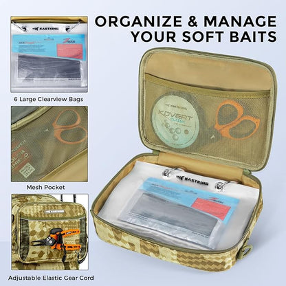 KastKing BaitSpace 50L Fishing Tackle Backpack with Removable Bait Binder,2 Rod Holders Storage Fishing Gear and Equipment