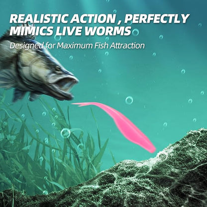 Forked Tail Soft Baits- Realistic Jerk Bait & Fluke Action Soft Lures for Bass, Trout & Crappie - Versatile Freshwater & Saltwater Fishing Bait (2.75"-5")