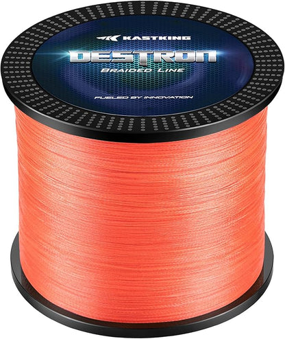 KastKing Destron Braided Fishing Line, Highly Abrasion Resistant, Improved Knot Strength, Ultra-Thin Diameter Superline, Zero Stretch & Memory, CFT “Color Fast Technology”, 75% Thinner Than Mono