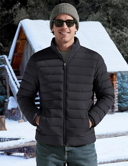 TACVASEN Men's Lightweight Puffer Jacket Winter Quilted Puffy Jackets Warm Water-Resistant Windproof Insulated Coats
