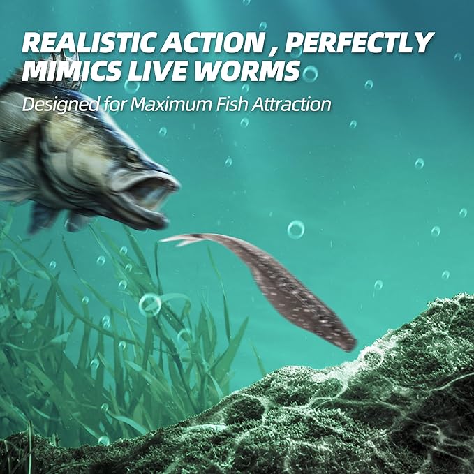 Forked Tail Soft Baits- Realistic Jerk Bait & Fluke Action Soft Lures for Bass, Trout & Crappie - Versatile Freshwater & Saltwater Fishing Bait (2.75"-5")