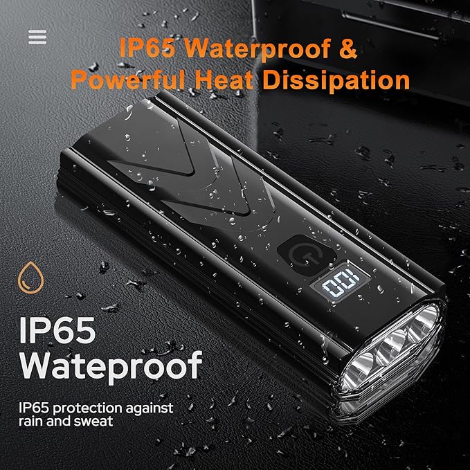 LED Bike Lights for Night Riding High Lumens with 2 Pack Taillight Super Bright Bicycle Headlight & Tail Light Set, Mountain/Road Bike Safety Light Front and Back Cycling