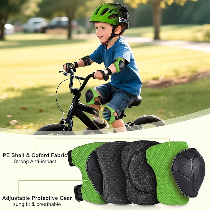 Kids Helmet 3-8 Adjustable Toddler Helmets with Kids Knee Pads and Elbow Pads Set for Cycling, Scooters, Skateboarding, Skating