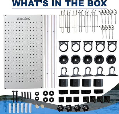 Rush Creek Creations - Fishing Rod Holder for Garage, Fishing Pole Rack Wall Mount & Tackle Storage, No Limit Vertical Fishing Rod Rack Holder, Modular Wall Unit, Fishing Pole Rods Rack