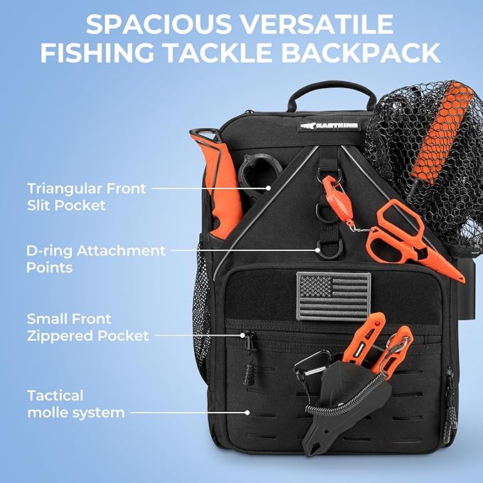 KastKing KarryAll Fishing Tackle Backpack with Rod Holder 4 Tackle Boxes,40/26L Tackle Bag Storage Fishing Gear and Equipment